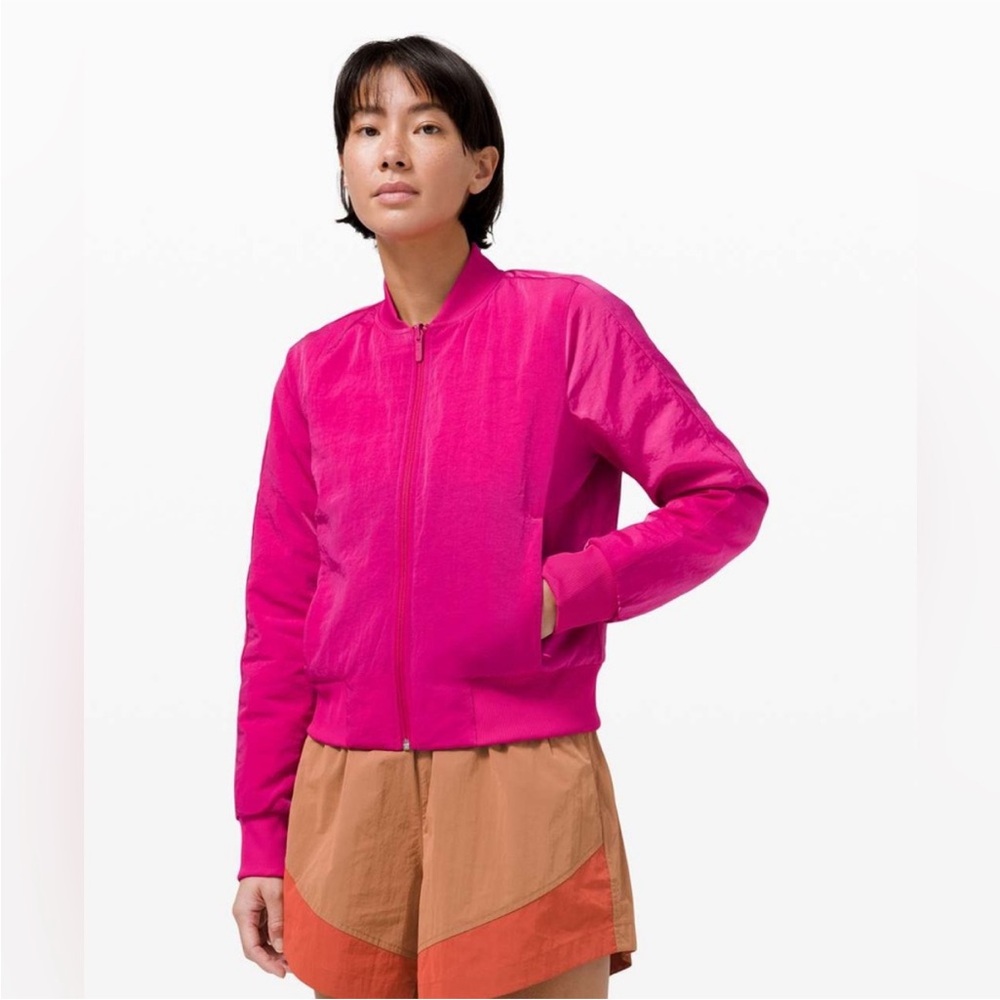 Lululemon Ripened Raspberry NonStop Bomber Reversible Jacket. Size 2